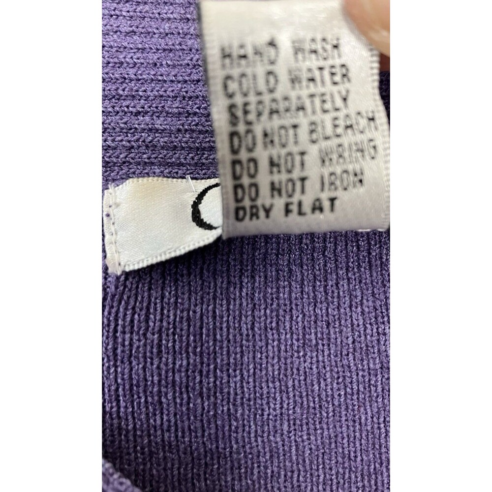 Carducci Womens Purple Flower Beaded Sweater Size M - Picture 3 of 8